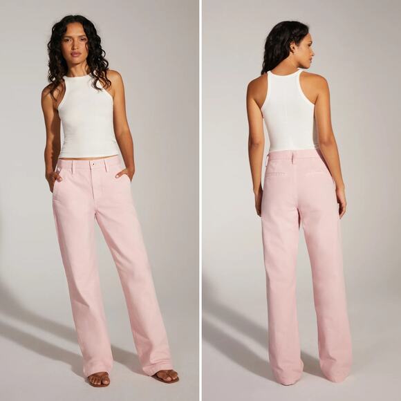 NWOT THE TAYLOR LOW RISE TROUSER Ballet Slipper Pink Size 23 Wide Leg Slouchy - Picture 1 of 16